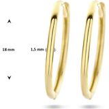 Klapoorringen - Ronde Buis - 14k Geelgouden Sieraden - Dikte 1,5 Mm - Gepolijst