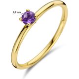 Ring - Amethist - 14K Geelgouden Ring - 3,5 Mm - Gepolijst