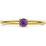 Ring - Amethist - 14K Geelgouden Ring - 3,5 Mm - Gepolijst