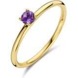 Ring - Amethist - 3,5 Mm - 14K Geelgouden Ring - Gepolijst
