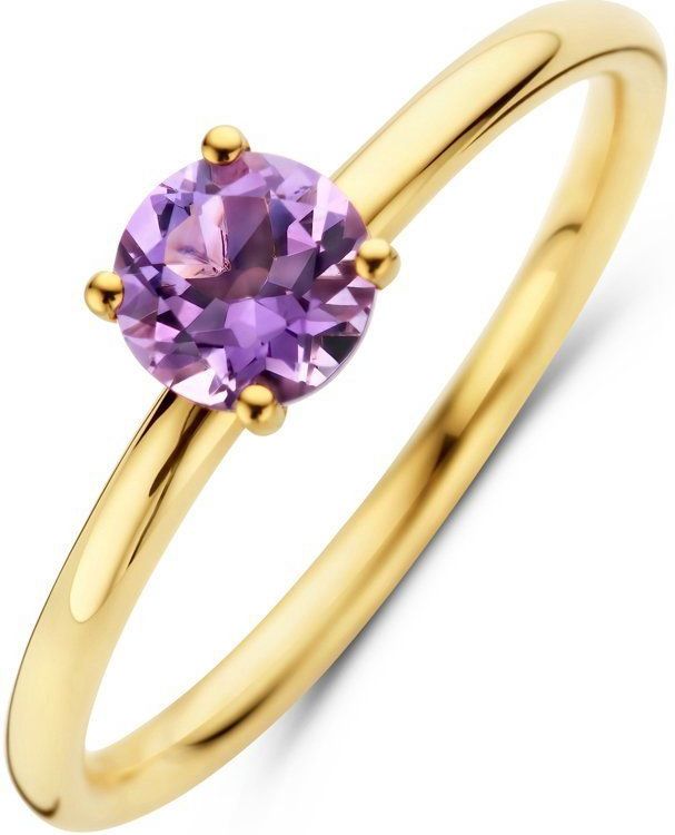 Ring - Amethist - 14K Geelgoud - Breedte 5mm