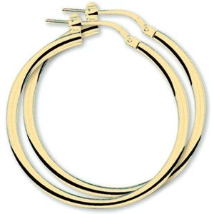 Oorringen - Geel - 2,5 mm Ronde Buis - 1 Micron Zilver Verguld