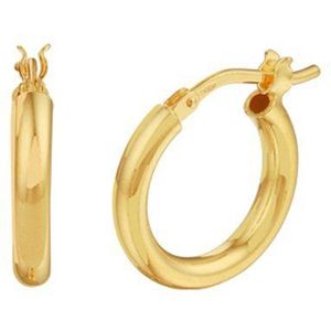 Oorringen - 2,5 mm - Ronde Buis - 1 Micron - Zilver Verguld