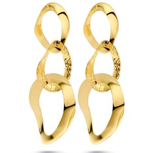 Oorhangers - Geel - Ovaaltjes - 1 Micron Zilver Verguld