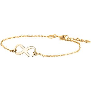 Armband - Infinity - Geel - 17 cm + 2,5 cm - 3 Micron Zilver Verguld