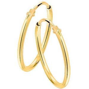 zilver verguld (geel) oorringen ronde buis 1,5 mm 1 micron 2103194