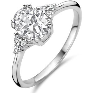 Gerhodineerd Zilver Ring Trilogie Met Zirkonia 1336718