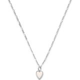 Collier - Zilver - Gerhodineerd - Hart Hanger - Parelmoer - 41 + 4 cm