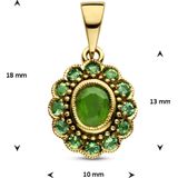 Hanger - Smaragd - 14K Geelgouden Hanger - 18mm Hoogte