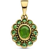 Hanger - Smaragd - 14K Geelgouden Hanger - 18mm Hoogte
