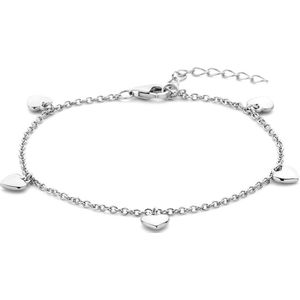 Armband Hartjes 16 + 3 Cm Zilver Gerhodineerd