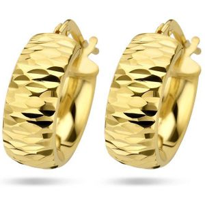 oorringen gediamanteerd 1 micron zilver verguld (geel) 2103221