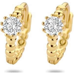 zilver verguld (geel) klapoorringen bolletjes zirkonia 1 micron 2103248