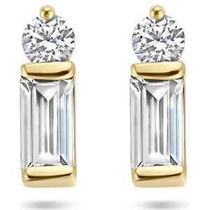 14K geelgoud oorknoppen zirkonia 4027982