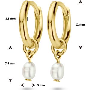 Zilver - Verguld - Oorringen - Geel - 1 Micron - Parel