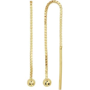 Zilver Verguld - Doortrekoorbellen - Geel - Bolletje - 1 Micron