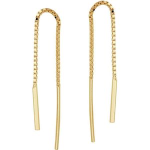 Zilver Verguld - Doortrekoorbellen - Geel - Balkje - 1 Micron