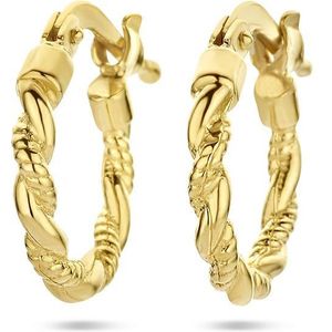 oorringen gedraaide buis 1 micron zilver verguld (geel) 2103297