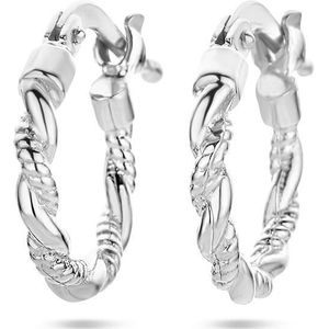 oorringen gedraaide buis zilver gerhodineerd 1336922