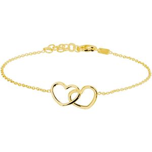 Zilver Verguld Armband - Geel - Hartjes - 16 + 3 cm - 3 Micron