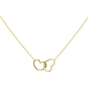 Zilver Verguld - Collier - Hartjes - 40 + 5 cm - 3 Micron