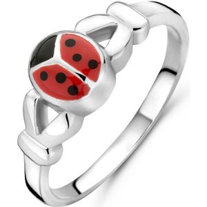 Ring - Zilver - Lieveheersbeestje - Wit - 925 Zilveren Ring