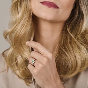 ring groen amethist en diamant 0.07ct h si 14K geelgoud 4028143