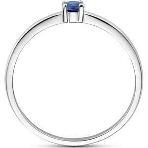 Gerhodineerd Zilver Ring Met Geboortesteen Saffier September 1337050