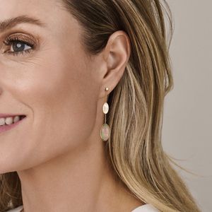 Oorhangers - Parelmoer - 14K Geelgouden Oorsieraden - 68 mm Hoogte