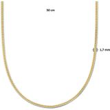 Zilver Verguld Collier Gourmette - Geel - 50 cm - 4-zijdes Geslepen - 1,8 mm