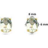 Oorknopjes - Groen - Amethist - 14K Geelgouden Oorknoppen - 8x6mm