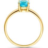 14K Geelgoud Ring Blauw Topaas 4028718