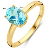 14K Geelgoud Ring Blauw Topaas 4028718