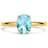 14K Geelgoud Ring Blauw Topaas 4028718