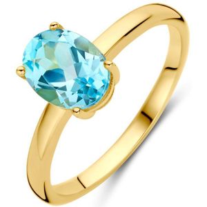 14K Geelgoud Ring Blauw Topaas 4028718