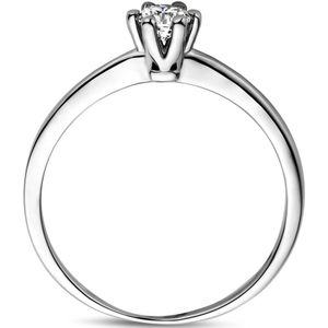 14K witgoud aanzoeksring diamant 0.10ct h si 4106111 18.50