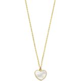 Collier - Parelmoer - 14k Geelgouden Collier - 36 + 2 Cm - Met Hart