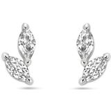 Zilver - Gerhodineerde Oorknoppen - Zirkonia - 9x5 mm