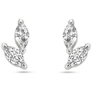 Zilver - Gerhodineerde Oorknoppen - Zirkonia - 9x5 mm