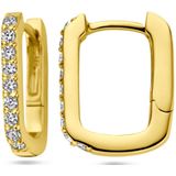 Zilver - Klapoorringen - Geel - 1 Micron - Zirkonia - 15x2 mm