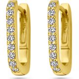 Zilver - Klapoorringen - Geel - 1 Micron - Zirkonia - 15x2 mm