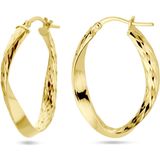 Zilver - Verguld - Oorringen - Geel - Gediamanteerd - 1 Micron - 31 x 3,5 mm