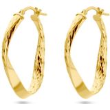 Zilver - Verguld - Oorringen - Geel - Gediamanteerd - 1 Micron - 31 x 3,5 mm