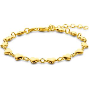 zilver verguld (geel) armband hartjes 16 + 3 cm 3 micron 2103524