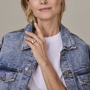 Ring - Amethist - 14k Geelgoud - Gerhodineerd 925 Zilver - 11.8 mm Breedte