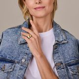 Goud met Zilver - Ring - Citrien - 14k Geelgoud met Gerhodineerd 925 Zilver - 11.8 mm Breedte