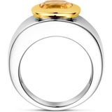 Goud met Zilver - Ring - Citrien - 14k Geelgoud met Gerhodineerd 925 Zilver - 11.8 mm Breedte