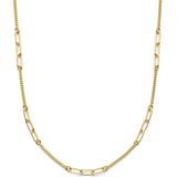 Zilver Verguld Combi-Collier - Gourmette en Paperclip - 3,6 mm - 40 + 5 cm - 3 Micron