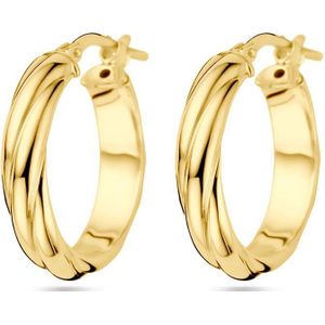 Zilver Verguld - Oorringen - Geel - Gedraaid - 1 Micron - 19.5x4mm