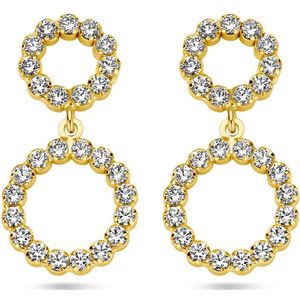 zilver verguld (geel) oorhangers cirkels swarovski 1 micron 2103589